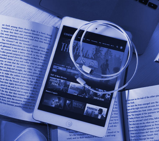 Confetti Falling Over Open Book from the Collection of Published Books